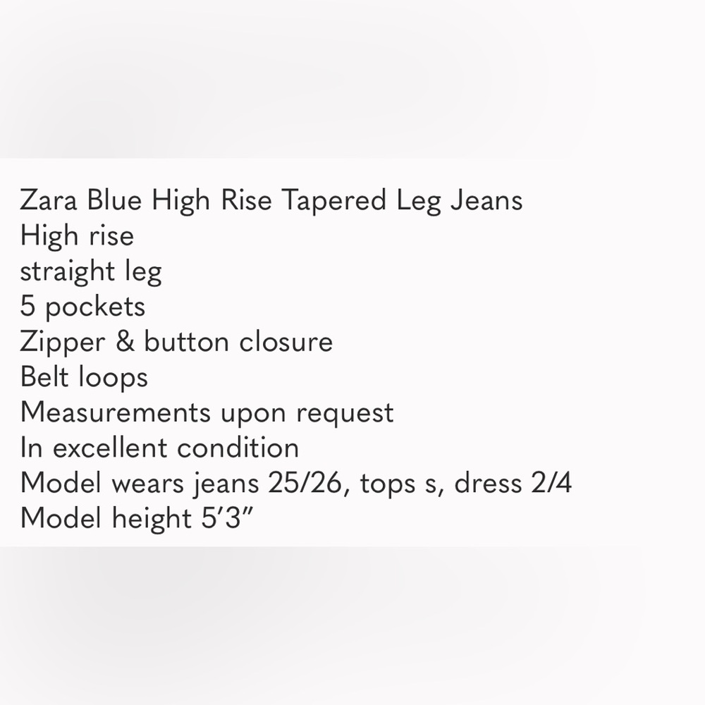 Zara high waisted straight leg jeans - Picture 2 of 4